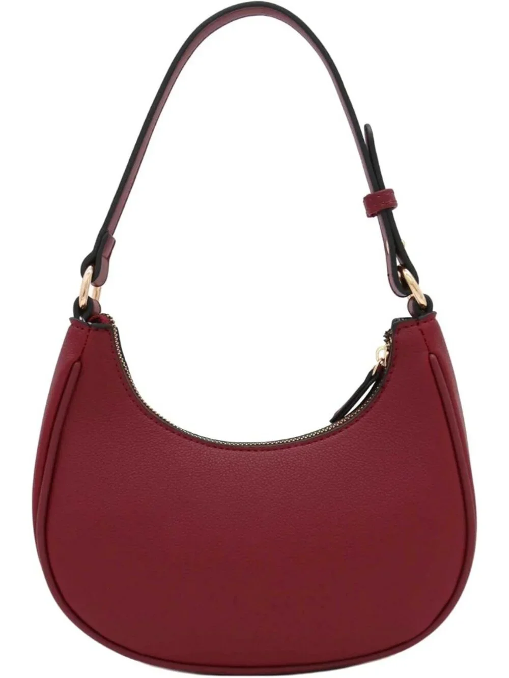 Women Wine Small Crescent For Trendy Underarm Purse Zipper Shoulder Bag
